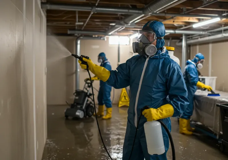 Basement Sanitization and Antimicrobial Treatment process in Stow, MA